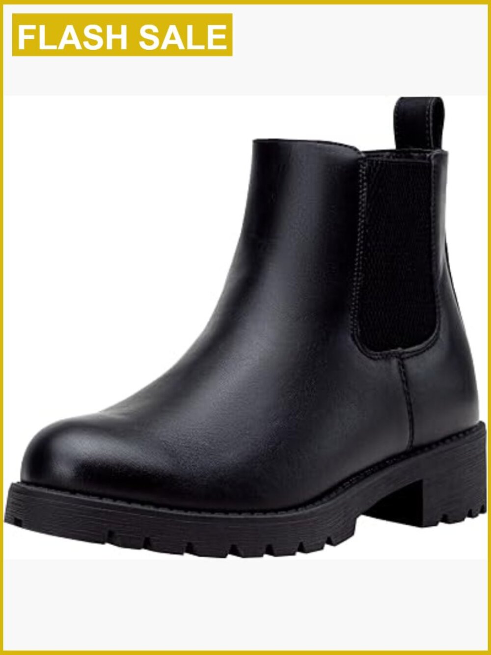 Chelsea Ankle Boots Pull-On Low Heel Booties Flat Short Boots Elastic Side